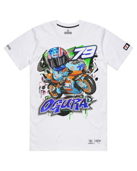 Trackhouse Ai Ogura Kids Colourful Graffiti Tee - White