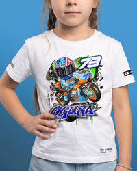 Trackhouse Ai Ogura Kids Colourful Graffiti Tee - White