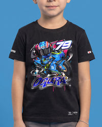Trackhouse Ai Ogura Kids Colourful Graffiti Tee - Black