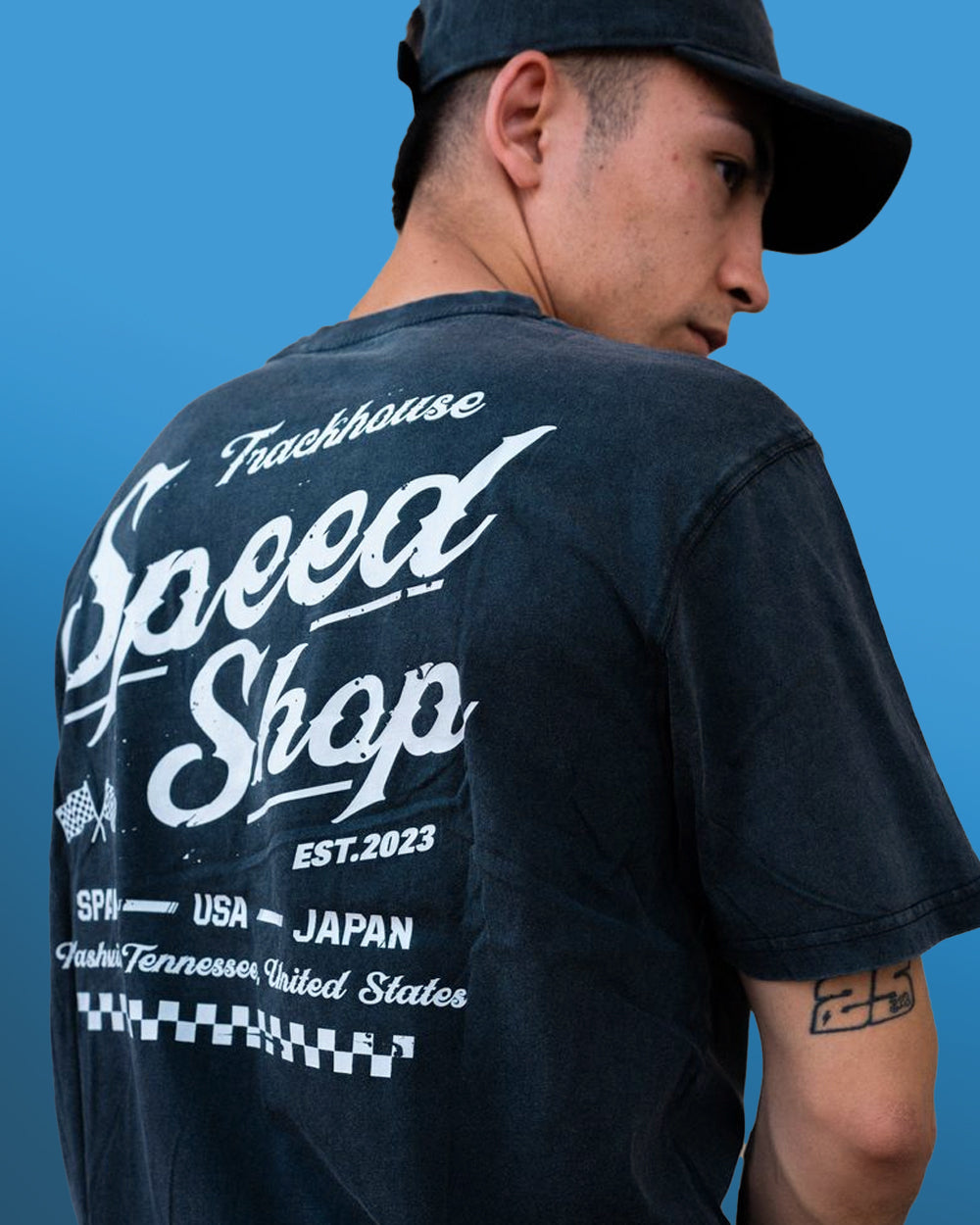Trackhouse Speed Shop Unisex Black Overdye Tee