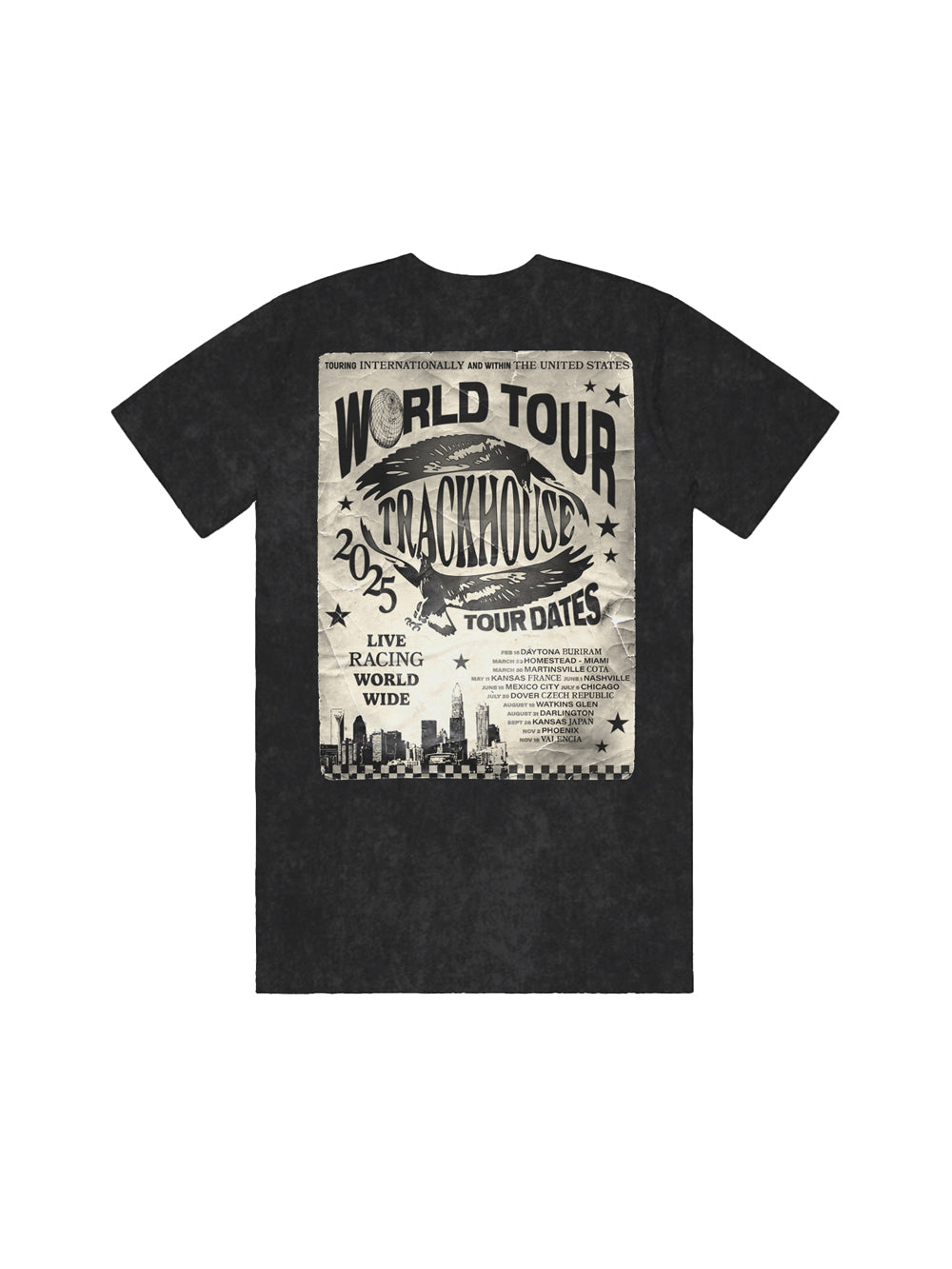 Trackhouse World Tour 2025 Unisex Acid Wash Tee